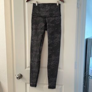Lululemon Wunder Under Maze Jacquard Hi-Rise Leggings Sz 6